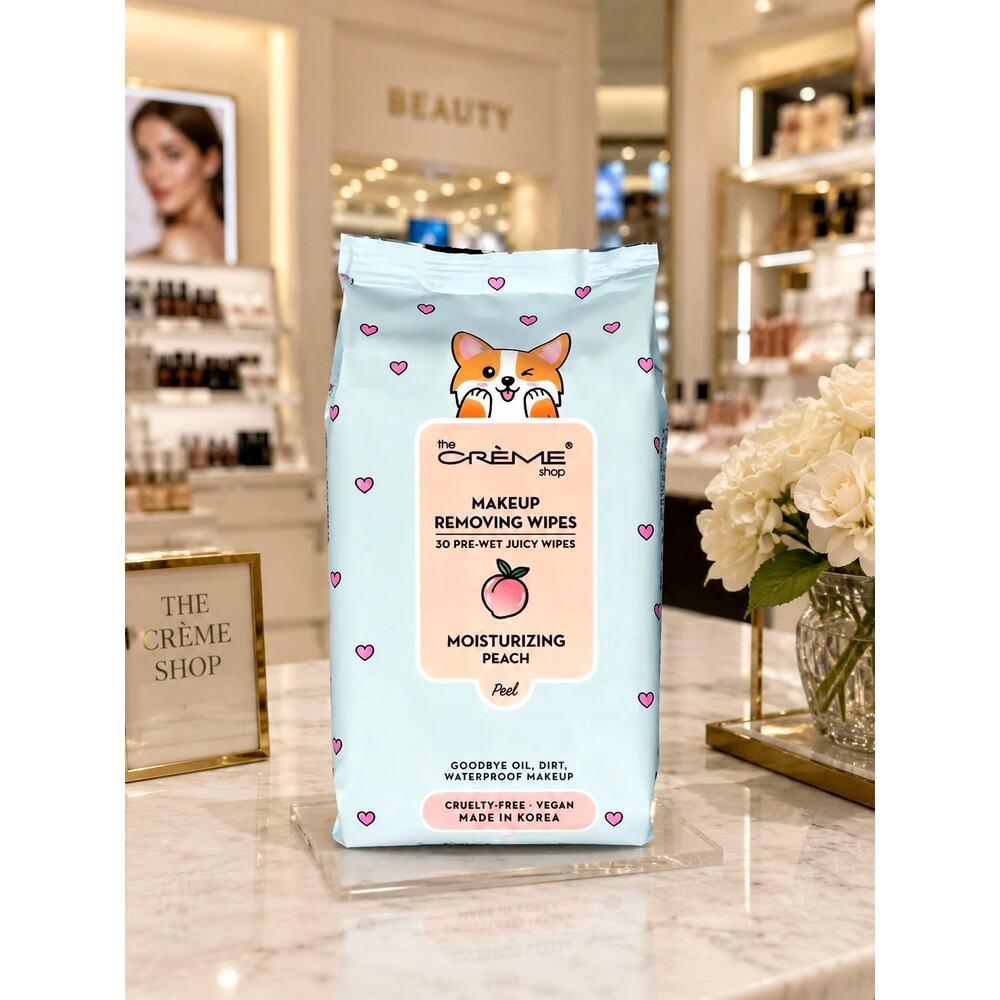 The Creme Shop Makeup Removing Wipes 60 Pre Wet Juicy Wipes Peachy
